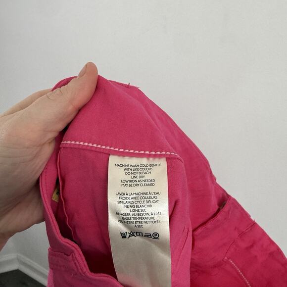 Maeve Anthropologie The Colette Crop Wide Leg Pants Pink Linen Blend Womens 30 - Picture 7 of 8